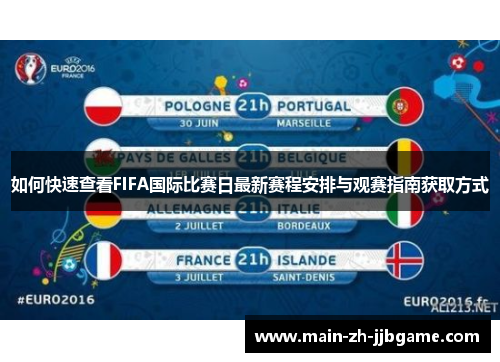 如何快速查看FIFA国际比赛日最新赛程安排与观赛指南获取方式